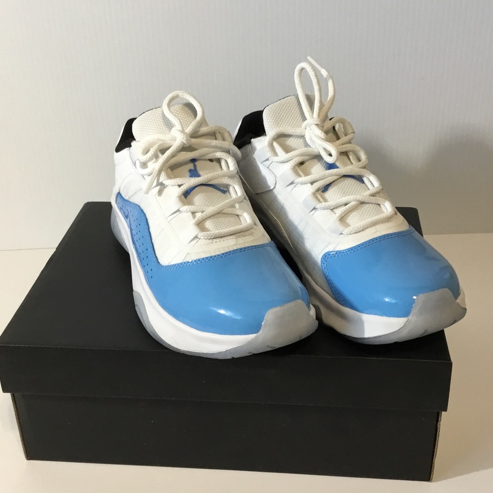 Jordan Kids White and Blue Low-Top Sneakers